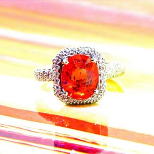 Oval Orange Sapphire Set