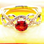 Sunset Collection Orange Sapphire And Diamond Ring