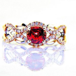 Sunset Collection Orange Sapphire And Diamond Ring