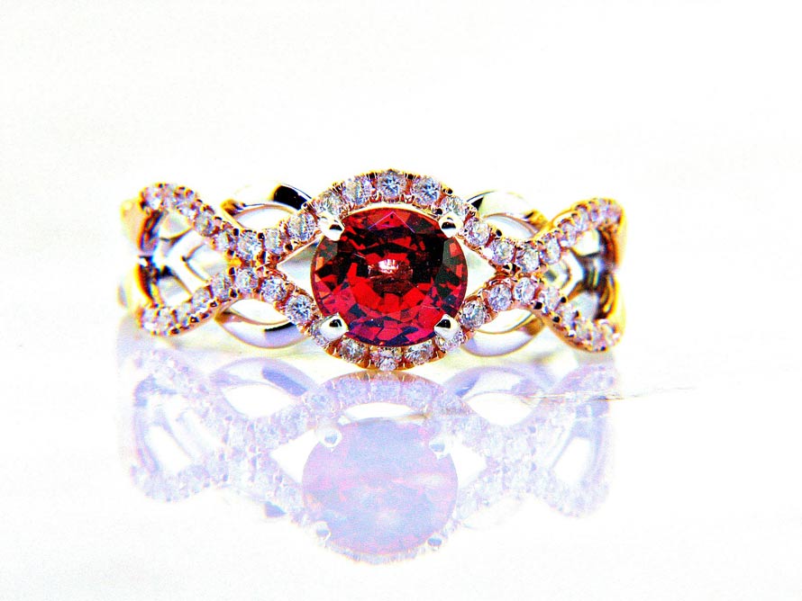 Sunset Collection Orange Sapphire And Diamond Ring