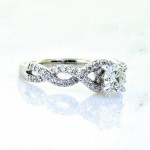 18K Braided Diamond Engagement Ring 0.93ctw