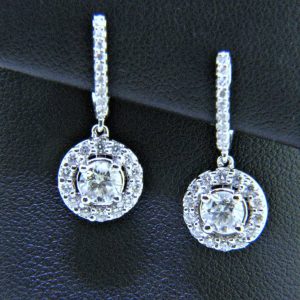 Huggie Style Dangle Diamond Earrings