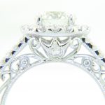 Ladies 18k Nouveau Estates Diamond Engagement Ring 1.45ctw.