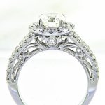 Ladies 18k Nouveau Estates Diamond Engagement Ring 1.45ctw.