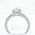 Ladies 18K Radiant Halo Engagement Ring 1.08ctw