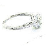 Ladies 18k Nouveau Estates Diamond Engagement Ring 1.08ctw.