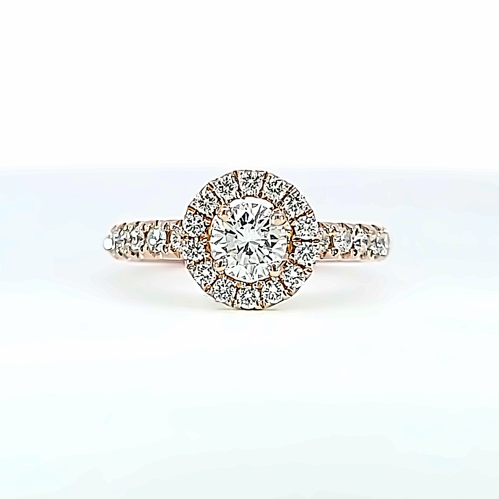 1.4 Carat 14K Rose Gold Classic Halo Diamond Engagement Ring with a 1 Carat  Natural Blue Sapphire Center (Heirloom Quality) | Amazon.com