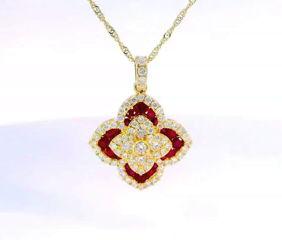 RUBY AND DIAMOND FLOWER